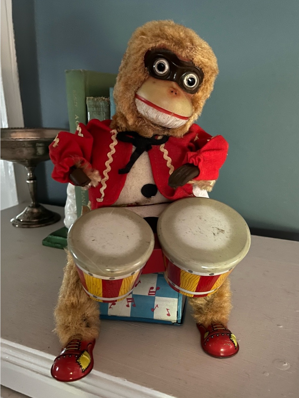 Vintage creepy Drumming Monkey Toy Call of Duty Halloween
